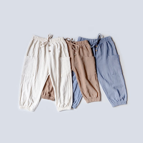 Lino Cargo Pants Azul